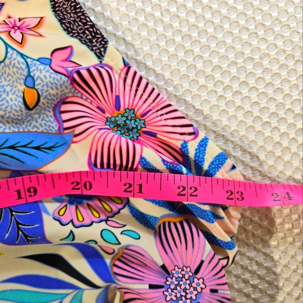 Time & Tru One Piece Bathing Suit Size  3X (24W-26W) Floral Print Sexy Design - Picture 6 of 7